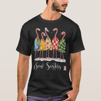 Sy Syster Rolig Flamingo Quiltning Söm Klubb T Shirt