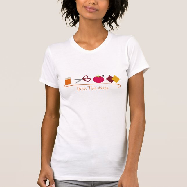Sy - trådsaxen klämmer fast dämpar tygprovkartan tee shirt (Framsida)