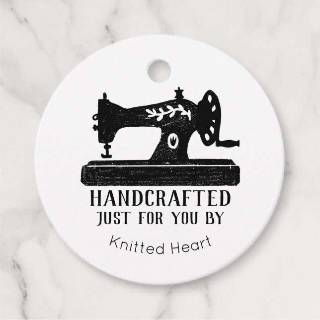 Syande Maskin handgjorda Gåvor Etiketter (Framsida)
