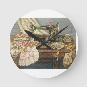 Syande Maskin och Dress Rund Klocka