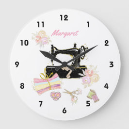 Syande Maskin och tyg Stor Klocka