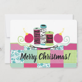 Syande nål-tråd med avslutande julkort