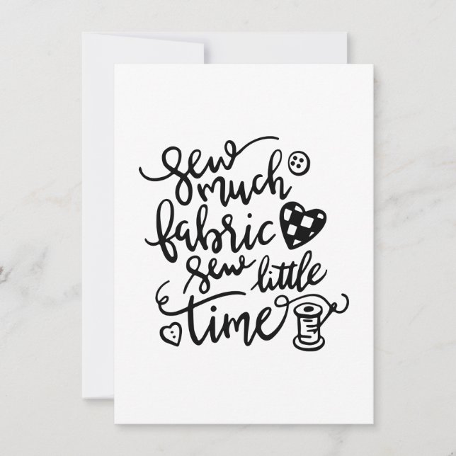 Syande | Sew Much Fabric Sew Little Time Inbjudningar (Framsida)