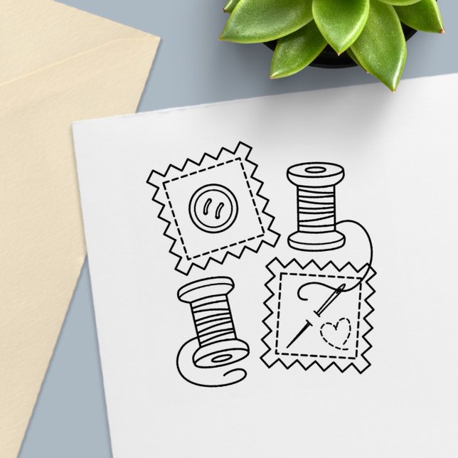 Sybåtshobby - Nål-tråd av Fabric Button Självfärgande Stämpel (Skapare uppladdad)