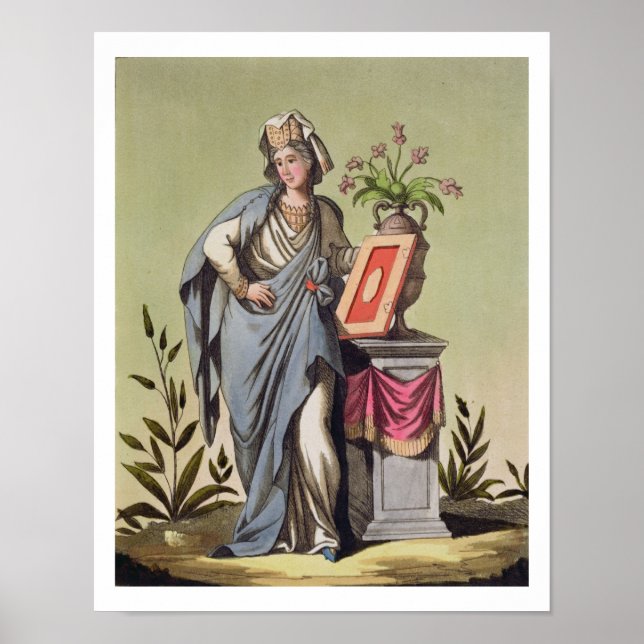 Sybil of Cumae, nr 16 från Antique Rom, engrav Poster (Framsidan)