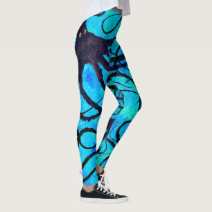 Sybilles bläckfisk på Aqua - damasker Leggings