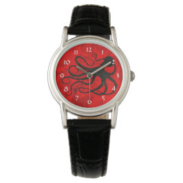 Sybilles Octopus on Red - Women's Watch Armbandsur