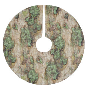 Sycamore Träd Bark Moss Lichen Julgransmatta Borstad Polyester