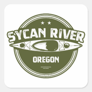 Sycan River Oregon Kayaking Fyrkantigt Klistermärke