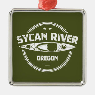 Sycan River Oregon Kayaking Julgransprydnad Metall