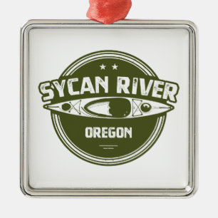 Sycan River Oregon Kayaking Julgransprydnad Metall