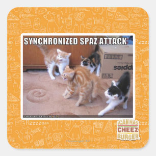 Sychronized Spaz attack Fyrkantigt Klistermärke