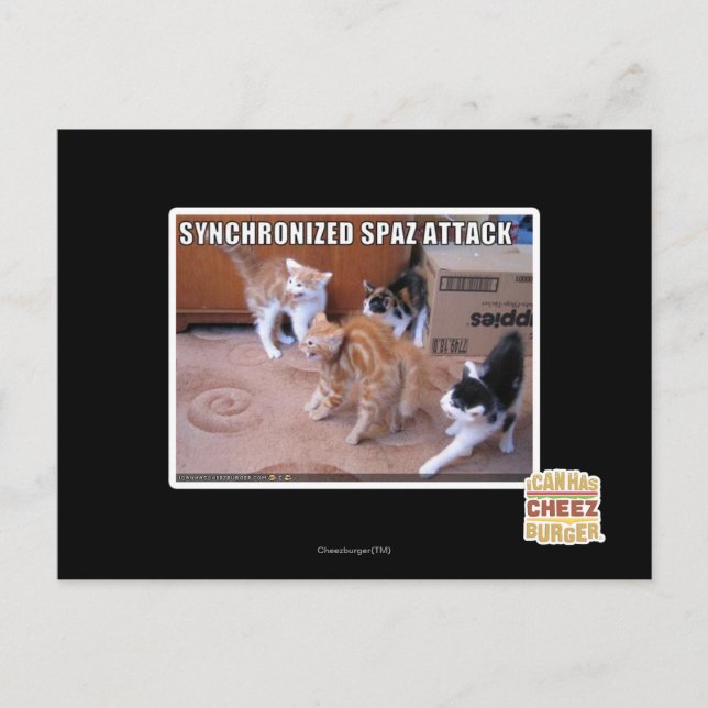 Sychronized Spaz Attack Vykort (Framsida)