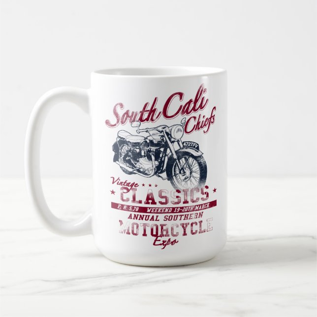 Syd Cali Chiefs Vintage Motorcykel Kaffemugg (Vänster)