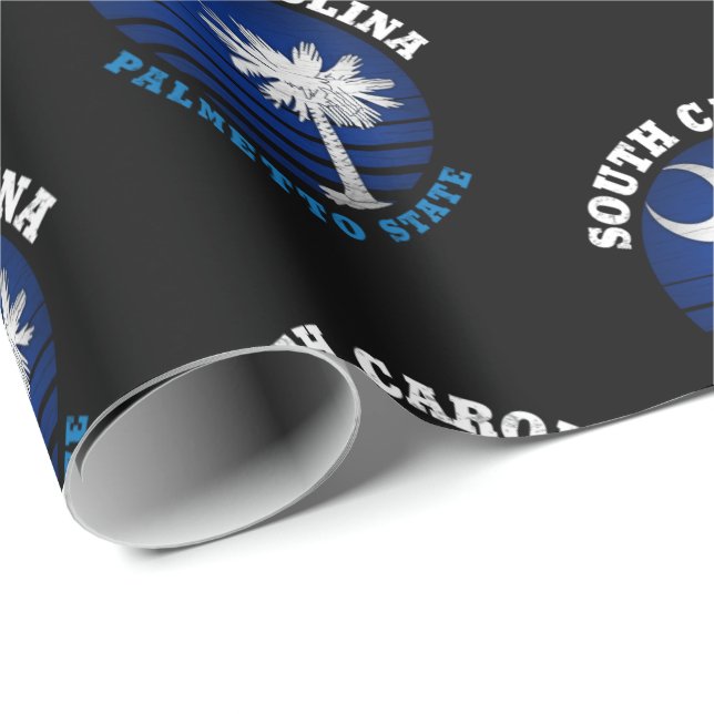 SYD CAROLINA PALMETTO STATENS FLAGGA PRESENTPAPPER (Rullad Hörn)