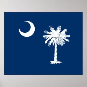 Syd Carolina Statlig flagga Design Accent Poster