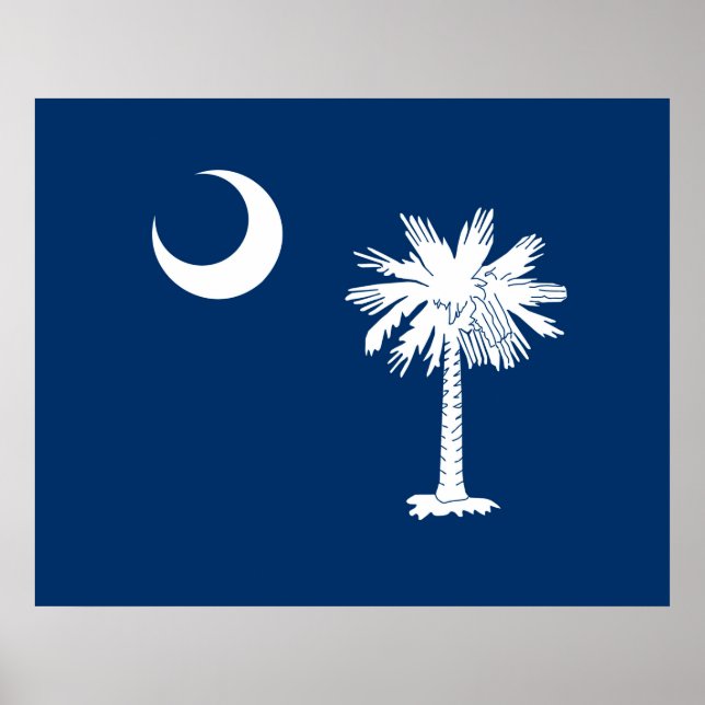 Syd Carolina Statlig flagga Design Accent Poster (Framsidan)