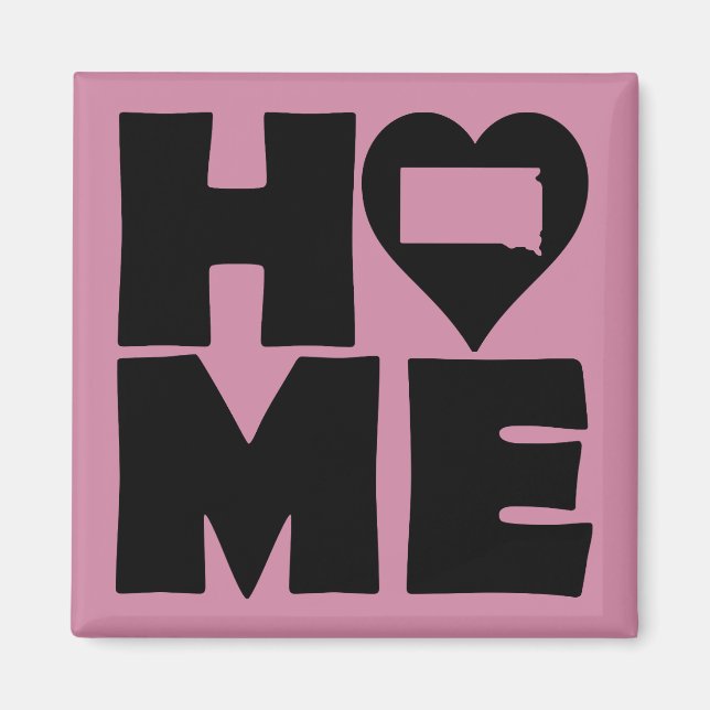 Syd-Dakota Hem Heart State Kylskåp Magnet (Framsidan)