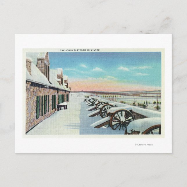Syd-plattformen i vinter vykort (Framsida)