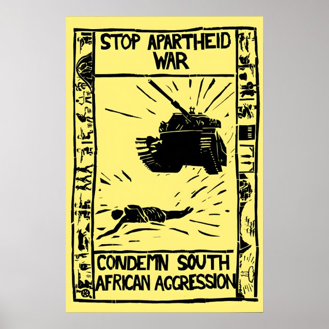 Sydafrika Apartheid Krigsaffisch Nelson Mandela Poster (Framsidan)