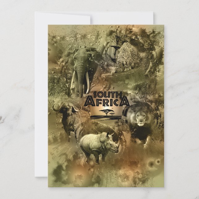 Sydafrika Big 5 Julkort (Framsida)