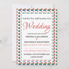 SYDAFRIKA Bröllop Inbjudningar