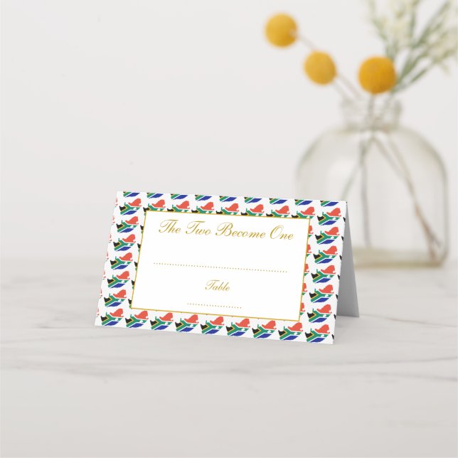 SYDAFRIKA Bröllopsfirande Kristna Placeringskort (Framsida)