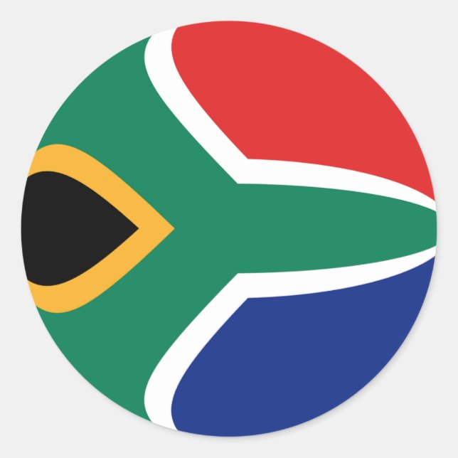 Sydafrika Fisheye Flagga Klistermärke (Framsida)