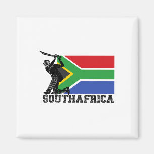 Sydafrika Flagga Cricket Spelare Tsman Sportlag Magnet