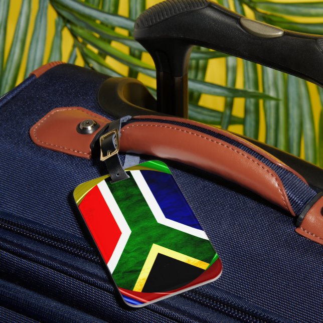 Sydafrika Flagga: Dynamiskt virvelmotiv Bagagebricka (Framsida Insitu 1)