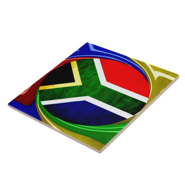 Sydafrika Flagga: Dynamiskt virvelmotiv Kakelplatta (Sidan)