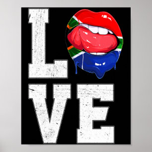 Sydafrika Flagga Fotboll Fan kärlek sydafrikansk t Poster