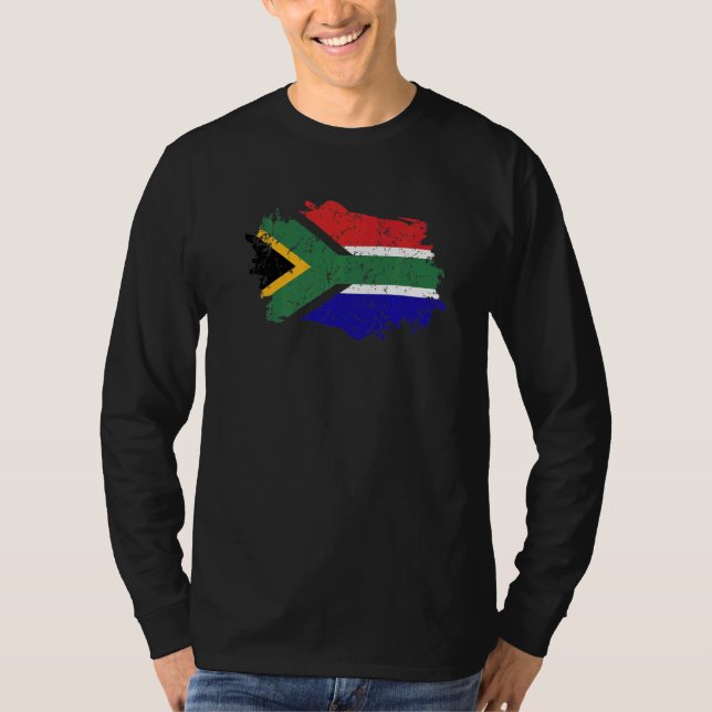 Sydafrika Flagga Grunge Land Flagga Sydafrika T Shirt (Framsida)