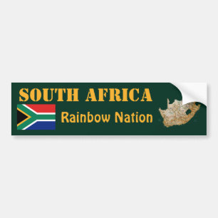 Sydafrika flagga + Kartabildekal Bildekal
