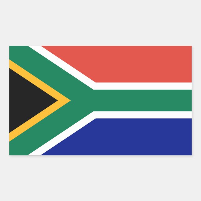 Sydafrika flagga rektangulärt klistermärke (Framsida)