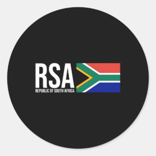 SydAfrika Flagga Rsa Athletic Sports Jersey Stil Runt Klistermärke