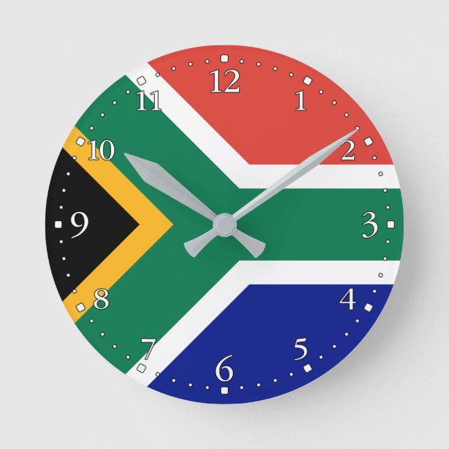 Sydafrika flagga rund klocka (Framsida)