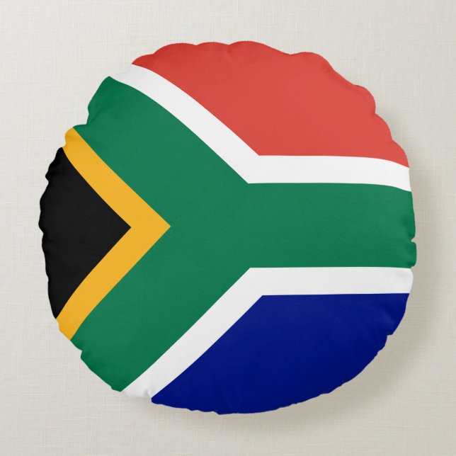 Sydafrika flagga rund kudde (Framsidan)