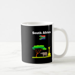 Sydafrika Flagga Semester Souvenir Safari Älskare Kaffemugg