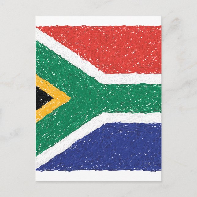 Sydafrika Flagga Tema Vykort (Framsida)