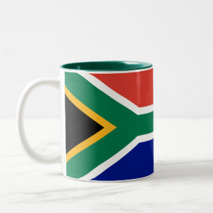 Sydafrika flagga Två-Tonad mugg