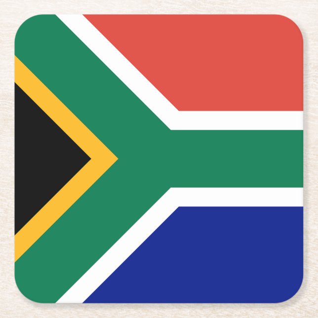 Sydafrika flagga underlägg papper kvadrat (Framsidan)