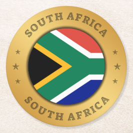 Sydafrika Flagga Underlägg Papper Rund