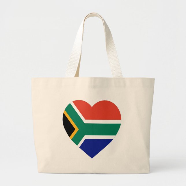 Sydafrika flaggahjärta jumbo tygkasse (Framsidan)