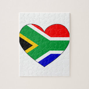 Sydafrika flaggahjärta pussel