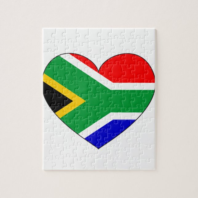 Sydafrika flaggahjärta pussel (Vertikal)