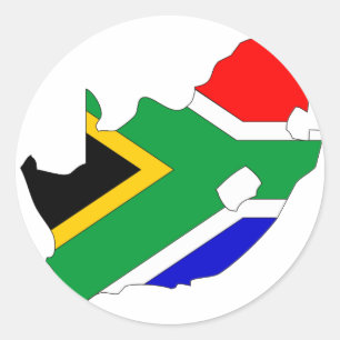 Sydafrika flaggakarta runt klistermärke