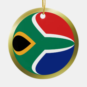 Sydafrika flaggaprydnad julgransprydnad keramik