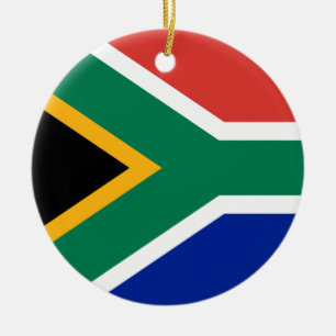 Sydafrika flaggaprydnad julgransprydnad keramik