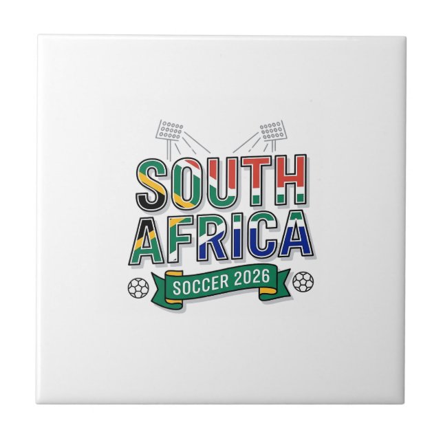 Sydafrika Fotboll 2026 Fotboll Fet Land Typografi Kakelplatta (Framsidan)